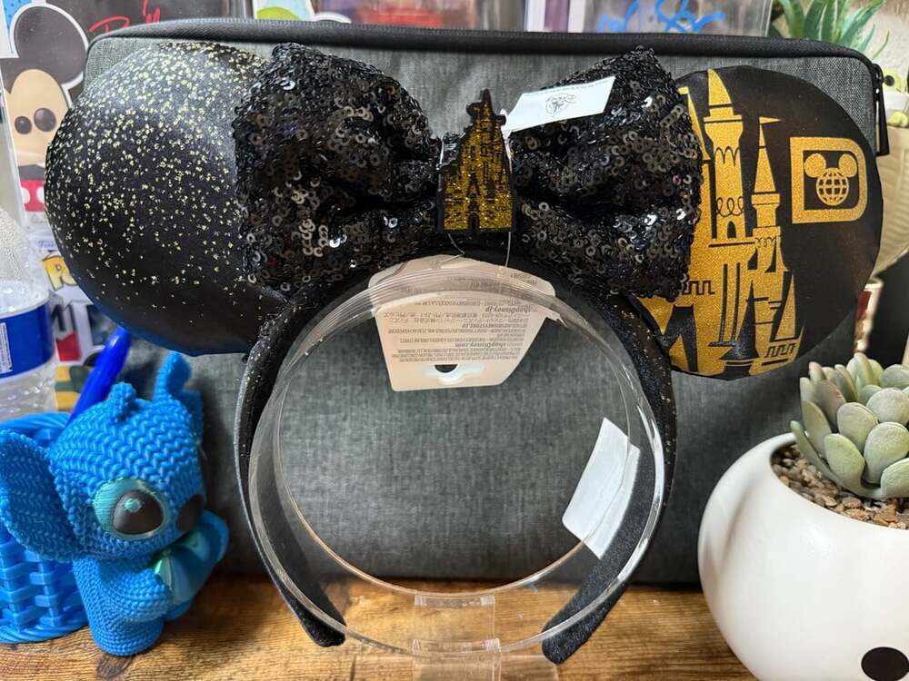 NWT Disney Parks WDW Cinderella Castle Black Gold Ears Headband 2024